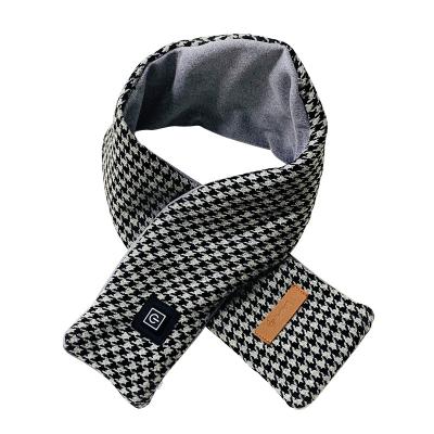 China Newest High Quality Suede Houndstooth Suede Rechargeable Winter Heating Scarf for sale