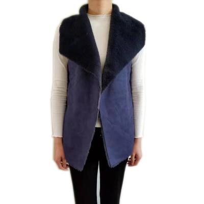 China Winter Ladies Simple Design Waterproof Vest Faux Suede Fur Coating Recombination Waterproof Fabric Customize Vest for sale