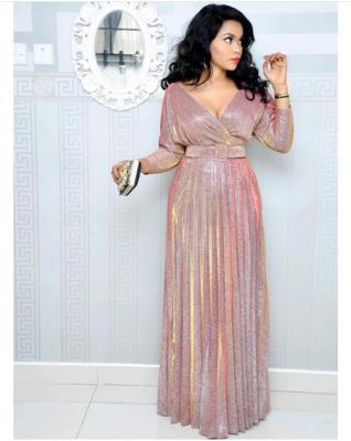 China Anti Static Anti Static African Women Dresses Long Elastic Plus Size Sequin Dress Dresses for sale