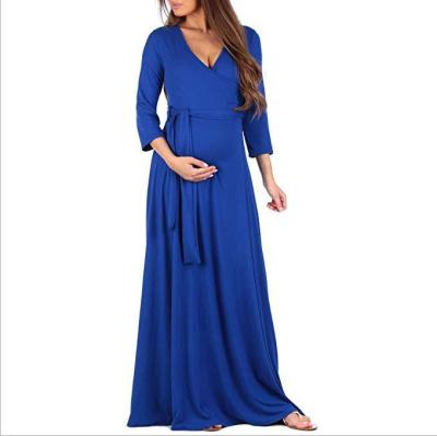 China Modest Muslimah Styling Modest Muslimah Styling Wholesale Fashionable Loose Comfortable Pregnant Women Dress Solid Color Dress Maternity Clothing for sale