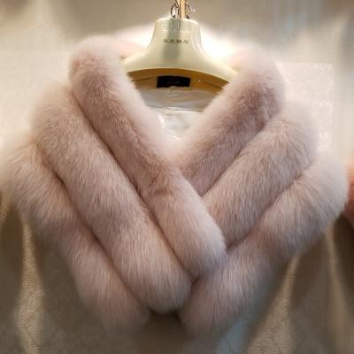 China 100% 100% Fox Fur Women Winter 3 Tier Cape Luxurious Genuine Fox Fur Pashmina Shawl for sale