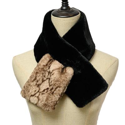 China Medium Hot Selling Women's Medium Fashion Ladies Winter Faux Fur Scarf Cross Size 87x13cm for sale