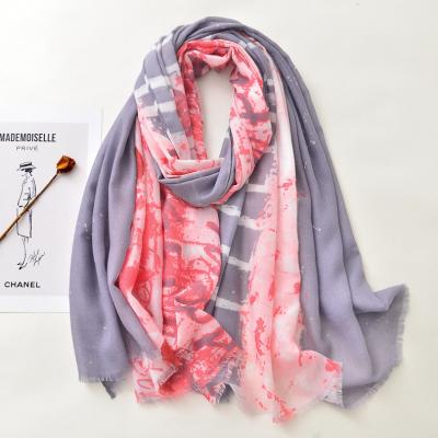 China Spring Soft Fancy Women's Polyester Pashmina Shawl Elegant Women's Squishy Scarf for sale