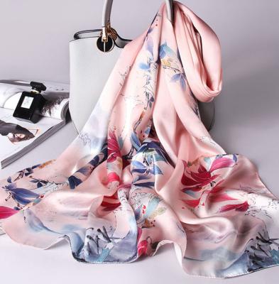 China Long New Arrival Long Digital Printing Women Hijabs Silk Scarf for sale