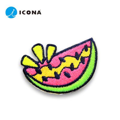 China Decoration and Gift ICONA Embroidered Patch Pin Badge Abzeichen Distintivo Pop Art Style Summer Watermelon for sale