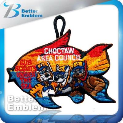 China Sustainable Iron On Boy Scout 3D Embroidery Patch Embroidered Applique for sale