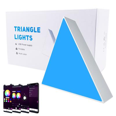 China Modern 6Pcs Smart Phone App or Triangle Touch Control Intelligent Indoor Led Light Splicing Panel Modular Wall Lamp for sale