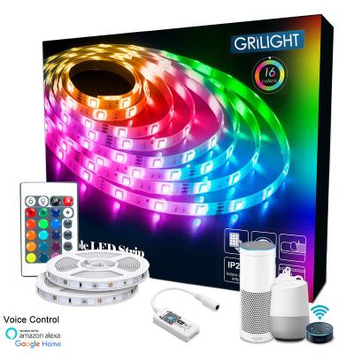 China Theme park Wifi led strip light 5m IP65 RGB waterproof kits with remote color changing led strip SMD5050 with 3M Adhesive Tape for sale