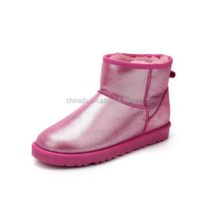 China Hot Sale Flat Wholesale High Quality Children's Sheepskin Snow Boots Children Snow Boots Cute Winter Shinny Snow Boots Winter Boots for sale