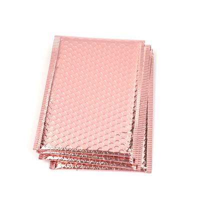 China Good Quality Biodegradable Envelope Mailing Bags Padded Metallic Foil Rose Holographic Gold Bubble Mailer Bag for sale