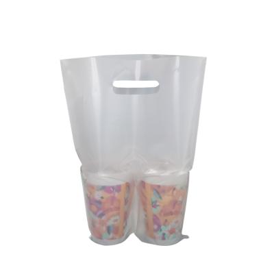 China BIODEGRADABLE 100% Biodegradable Drink Bags Takeaway Drinks Tea Packaging Milktea Shopping Plastic Bag for sale