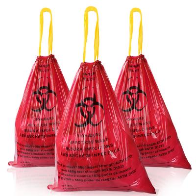 China Hospital Disposable Red Yellow Clinics Large Capacity Biohazard Waste Infectious Plastic Disposable Medical Bags for sale