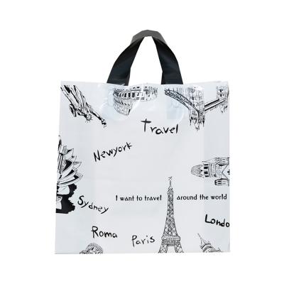 China BIODEGRADABLE Clothing Store Gift Eco-Friendly Biodegradable Custom Design HDPE LDPE Shopping Carrying Plastic Tote Bag for sale