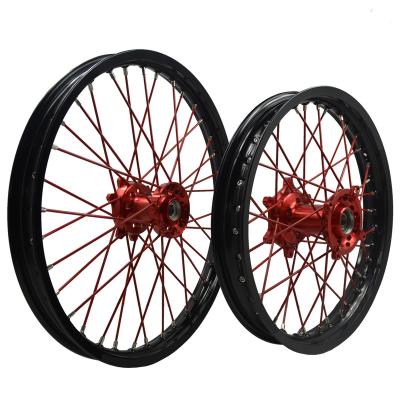 China MOTORCROSS PARTS 19 Inch Motorcycle Wheels For CRF250&450 Witn Red Hub And Black Rims for sale