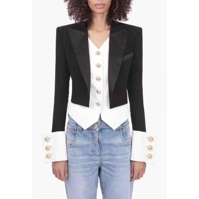 China A3257 Anti-wrinkle Fashion Ladies Black Top Long Sleeve Short Jacket for sale