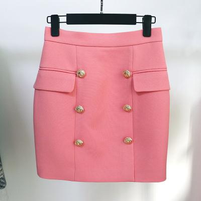 China Wholesale Pink Design Plus Size A5002 Straight Button Zipper Plus Size Woman Skirts for sale