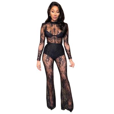 China Clothing Manufacturers Breathable Lady Lace Girls Jumpsuit A6377 plus size jumpsuits for sale