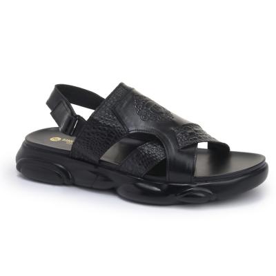 China Fashion Flat Men's Casual Sandals Beach Soft Unique Genuine Leather Quick Drying Men Shoes Sandal for sale