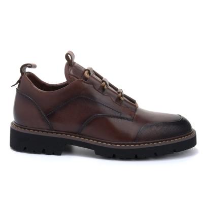 China Wholesale Handmade Comfortable Men's Genuine Leather Shoes Brown Anti-odor Shoes Men Heightening High Shoe for sale