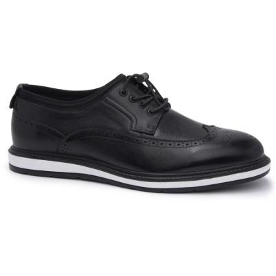 China Good Quality Anti-Smell Men's Casual Shoes Fashion Lightweight Leather PU Outsole Brock Lace Up Derby Shoes for sale