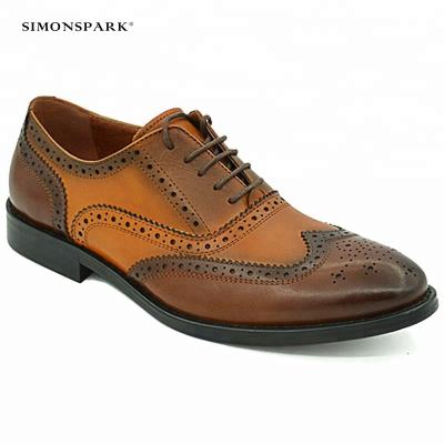 China Handmade Leather Brown Men's Stylish Shoes Oxford Shoes High Quality Genuine Leather Men's Stylish Shoes Light Weight 2022 for sale