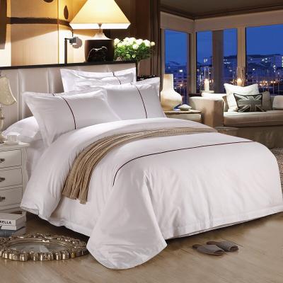 China Luxury Bedding Set Hotel Cotton Set Plaid Bedding Linen Bed Sheet Set Satin Fabric for sale