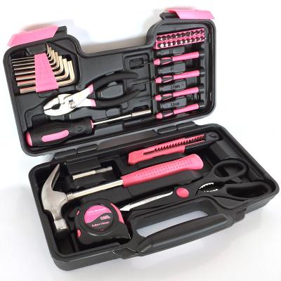 China 39 PCS Fashion Lady Gift Hand Tools Kit With Wrench Screwdriver Hex Master HOUSEHOLD TOOL KIT for sale