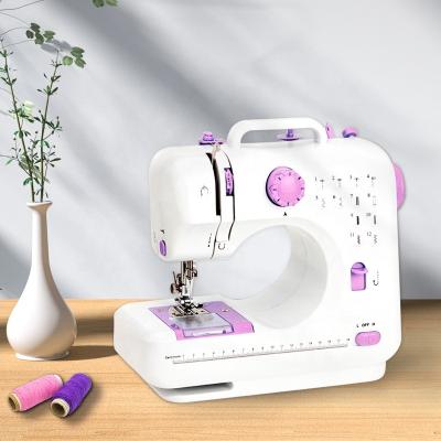 China Home Use Sewing Machine Mini Portable Household Night Light Foot Pedal Straight Line Hand Table Two Electric Thread Kit for sale