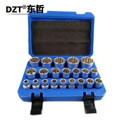 China CRV competitive price 21 pcs digram sleeve chrome vanadium 1/2 steel sleeve sets for sale