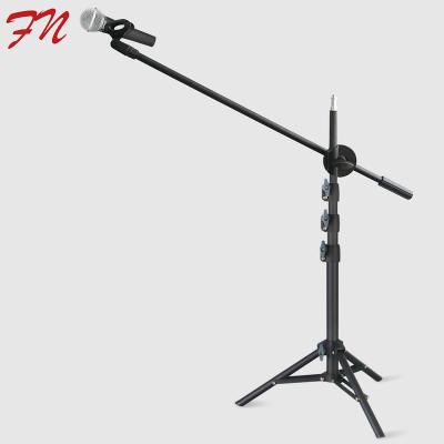 China New easy to use height-adjustable microphone stand, floor stand with microphone stand holder clip for sale