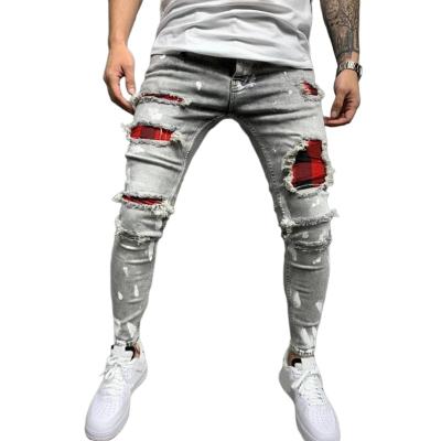 China Pencil Pants New Custom Mens Jeans Washed Denim Stretch Distressed Skinny Blue Jeans For Men Mens Mens Jeans for sale