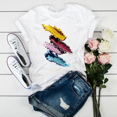 China Wholesale Other Women's T-shirts Fashion Ladies Summer Short Sleeve Polyester T-shirts Tops for sale