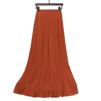 China Breathable Midi Length Pleated Skirts Women High Quality Chiffon Long Gathering Women Skirts Ready To Ship Guangdong Garment Factory for sale