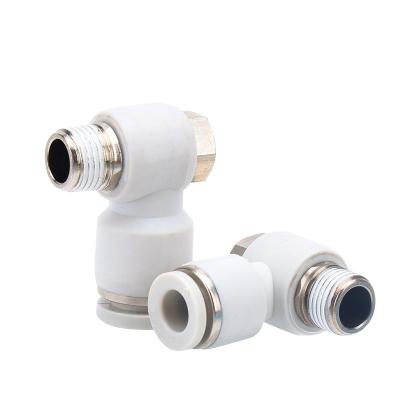 China Building Material Shops White Plastic Connect Hose Fittings One Touch External Thread Quick Pneumatic Fittings PH type for sale