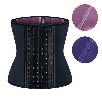 China HOT SALE Breathable Storm Sweat Latex Waist Trainer 9 Steel Bone Liner Tight Fit Abdomen Shaping Latex Corset for sale