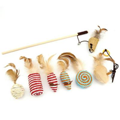 China Best Quality Stocked Selling Cute Funny Magic Wand Cat Toy Plush Toy Mouse Interactive Stick Pet Puzzle for sale