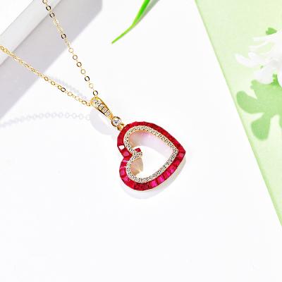 China FASHIONABLE Customizable Silver Sexy Necklace Diamond Pendant Necklace Fashion Women's Invisible 10K 12K Gold Setting for sale