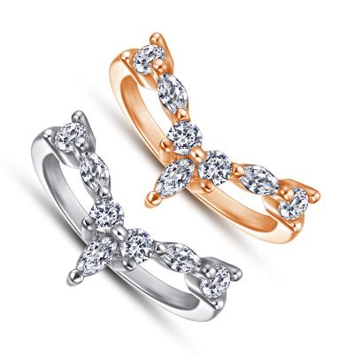 China Latest Designs TL-356 FASHIONABLE Bright Rose Gold Plated Seven Zircon Diamonds Inserted Ladies Engagement Wedding Rings for sale