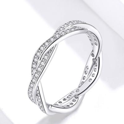 China BL-252 Newest Design 925 Pure Gold Customized Rings Women's Sterling Silver Zircon Diamond Engagement Wedding Band Rings Trendy for sale