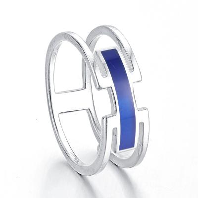 China FASHIONABLE Elephant TL-350 Design 925 Sterling Silver Double Rows Designed For Girls And Women Enamel Cute Band Rings for sale