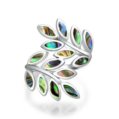 China Trendy Brand New FASHIONABLE BL-128 925 Sterling Silver Sixteen Abalone Shells Shaped Jewelry Women And Girls Colorful Rings for sale