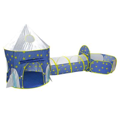 China Soft Toy Indoor 3-Piece Kids Play Tent Kids Play Tunnel Tent With Ball Pit for sale