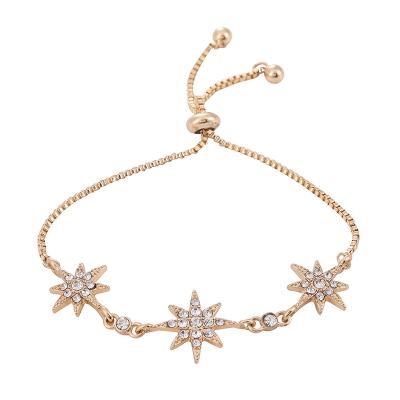 China Drop Shipping Durable Female Barb Star Zircon Anklet Ankle Bracelets For Women for sale