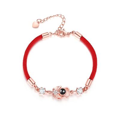 China Durable Drop Shipping Angel Man Bracelet Women Bracelet Photo Projection Paracord Wholesale Sterling Silver Bracelet for sale