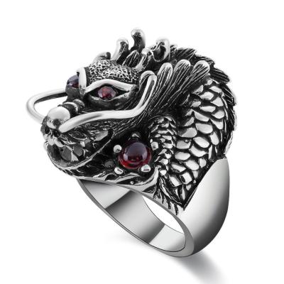 China Vintage Dragon Ring Custom Hip Hop Silver Vintage Gothic Silver 925 Factory Rings for sale