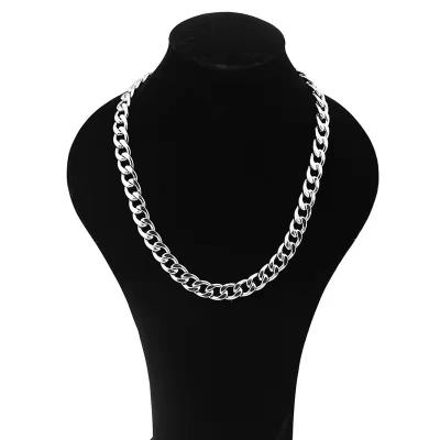 China Stainless Steel Cuban Link Necklace Hip Hop Jewelry Accessories Durable Solid Necklace Cuban Chain Necklace for sale