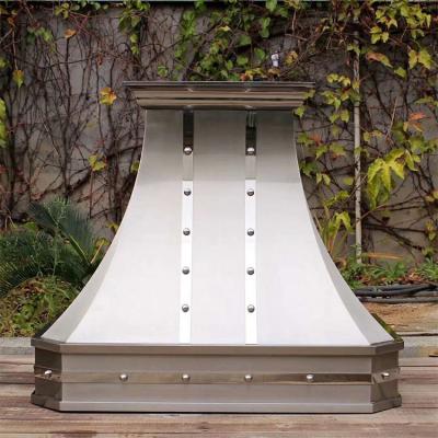 China Stainless Steel Hand Hammered Vented Stainless Steel Kitchen Hood / for sale