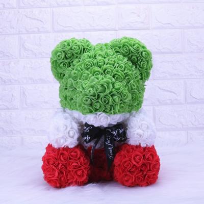 China Valentine's Day Gift 2021Custom 23cm 35cm Rose Teddy Bear Artificial Flowers Circle 60cmMulti Color Gift Box For Valentine's Day for sale