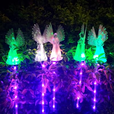 China Garden Angel Statue Solar Lamp Lawn Lights Model Waterproof Resin Ground Light Landscape Decor for sale