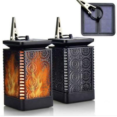 China Outdoor Hanging Garden Dancing Fire Waterproof Solar Flashing Shimmer Led Flame Garden Light for sale